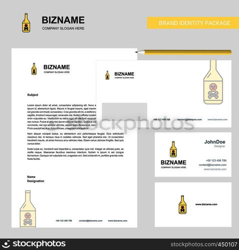 Drink bottle Business Letterhead, Envelope and visiting Card Design vector template