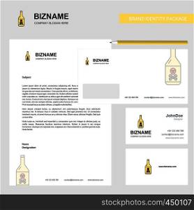 Drink bottle Business Letterhead, Envelope and visiting Card Design vector template