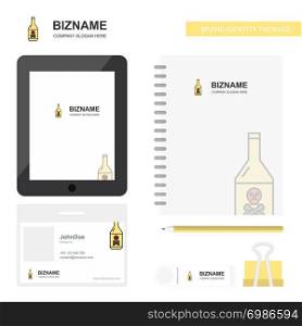 Drink bottle Business Logo, Tab App, Diary PVC Employee Card and USB Brand Stationary Package Design Vector Template