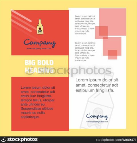 Drink bottle Company Brochure Title Page Design. Company profile, annual report, presentations, leaflet Vector Background