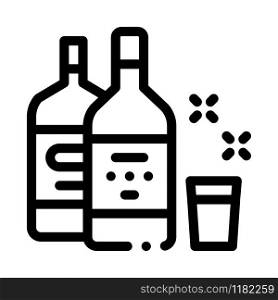 Drink Bottle Cup Icon Vector. Outline Drink Bottle Cup Sign. Isolated Contour Symbol Illustration. Drink Bottle Cup Icon Vector Outline Illustration
