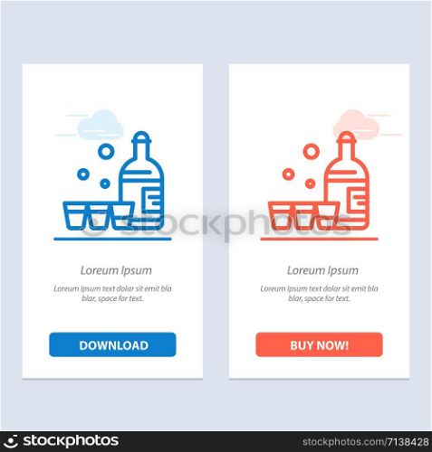 Drink, Bottle, Glass, Ireland Blue and Red Download and Buy Now web Widget Card Template