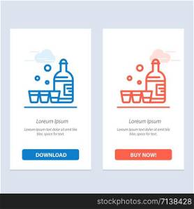 Drink, Bottle, Glass, Ireland Blue and Red Download and Buy Now web Widget Card Template