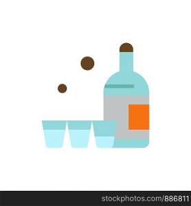 Drink, Bottle, Glass, Ireland Flat Color Icon. Vector icon banner Template