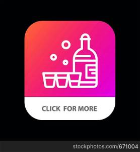 Drink, Bottle, Glass, Ireland Mobile App Button. Android and IOS Line Version
