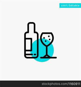 Drink, Bottle, Glass, Love turquoise highlight circle point Vector icon
