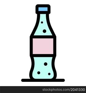 Drink bottle icon. Outline drink bottle vector icon color flat isolated. Drink bottle icon color outline vector