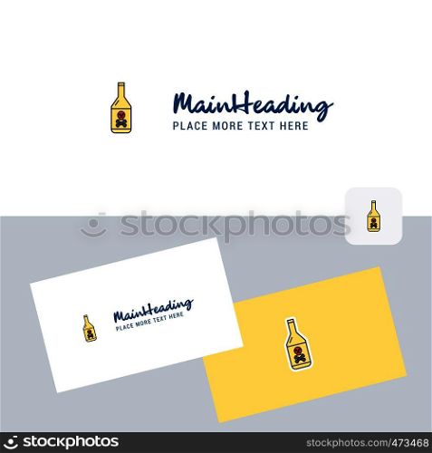 Drink bottle vector logotype with business card template. Elegant corporate identity. - Vector