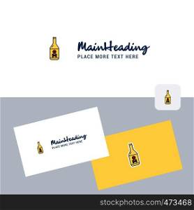 Drink bottle vector logotype with business card template. Elegant corporate identity. - Vector