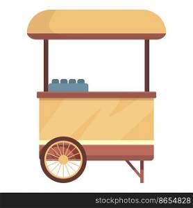Drink cart icon cartoon vector. Food truck. People snack. Drink cart icon cartoon vector. Food truck