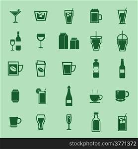 Drink color icons on green background, stock vector