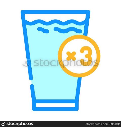drink few glasses of water color icon vector. drink few glasses of water sign. isolated symbol illustration. drink few glasses of water color icon vector illustration