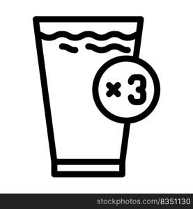 drink few glasses of water line icon vector. drink few glasses of water sign. isolated contour symbol black illustration. drink few glasses of water line icon vector illustration