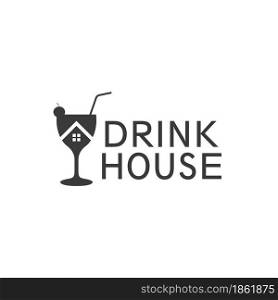 Drink glass logo illustration vector flat design