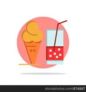 Drink, Ice Cream, Summer, Juice Abstract Circle Background Flat color Icon