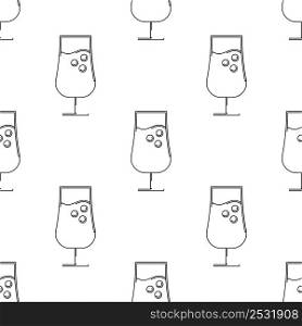 Drink Juice Glass Icon Seamless Pattern, Soft, Beverage Glass Icon Vector Art Illustration