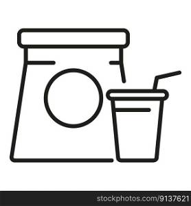 Drink meal icon outline vector. Lunch food. Container bread. Drink meal icon outline vector. Lunch food