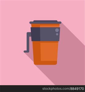 Drink thermo cup icon flat vector. Coffee mug. Travel flask. Drink thermo cup icon flat vector. Coffee mug