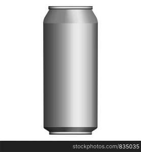 Drink tin can mockup. Realistic illustration of drink tin can vector mockup for web design isolated on white background. Drink tin can mockup, realistic style