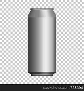 Drink tin can mockup. Realistic illustration of drink tin can vector mockup for on transparent background. Drink tin can mockup, realistic style