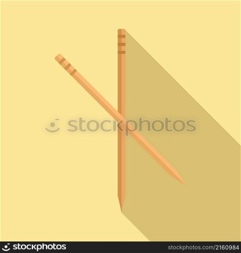 Drink toothpick icon flat vector. Tooth pick. Wood stick. Drink toothpick icon flat vector. Tooth pick