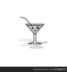 Drink Web Icon. Flat Line Filled Gray Icon Vector