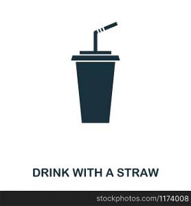 Drink With A Straw icon. Mobile apps, printing and more usage. Simple element sing. Monochrome Drink With A Straw icon illustration. Drink With A Straw icon. Mobile apps, printing and more usage. Simple element sing. Monochrome Drink With A Straw icon illustration.