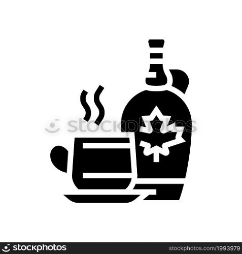 drink with maple syrup glyph icon vector. drink with maple syrup sign. isolated contour symbol black illustration. drink with maple syrup glyph icon vector illustration