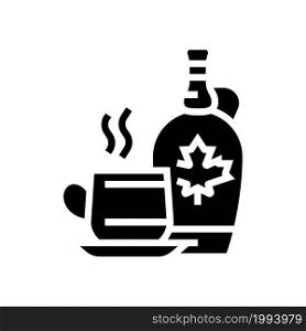 drink with maple syrup glyph icon vector. drink with maple syrup sign. isolated contour symbol black illustration. drink with maple syrup glyph icon vector illustration