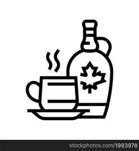 drink with maple syrup line icon vector. drink with maple syrup sign. isolated contour symbol black illustration. drink with maple syrup line icon vector illustration