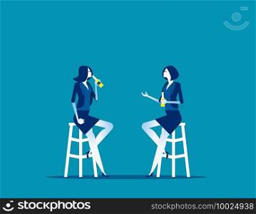 Drinking beer after work. Concept busines rest vector illustration, Friday night, Flat business cartoon style design