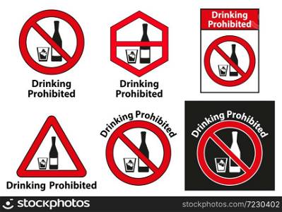 Drinking prohibited,No alcohol sign isolated on white background