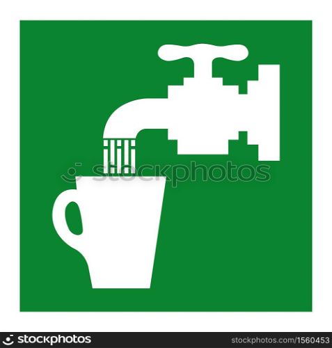 Drinking Water Symbol Sign Isolate On White Background,Vector Illustration EPS.10