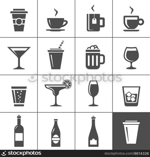 Drinks and beverages icons Royalty Free Vector Image