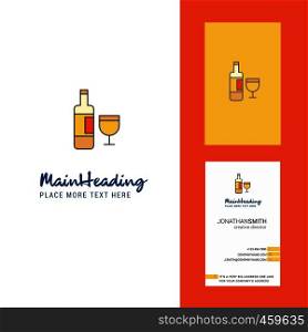 Drinks Creative Logo and business card. vertical Design Vector