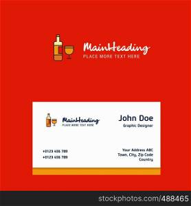 Drinks logo Design with business card template. Elegant corporate identity. - Vector