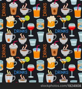 drinks seamless colorful pattern