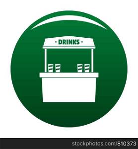 Drinks selling icon. Simple illustration of drinks selling vector icon for any design green. Drinks selling icon vector green