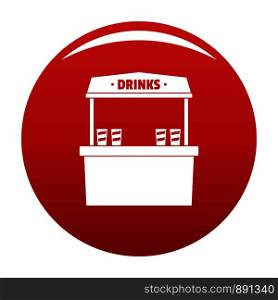 Drinks selling icon. Simple illustration of drinks selling vector icon for any design red. Drinks selling icon vector red