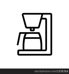 drip coffee maker icon vector. drip coffee maker sign. isolated contour symbol illustration. drip coffee maker icon vector outline illustration