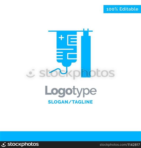 Drip, Hospital, Medical, Treatment Blue Business Logo Template