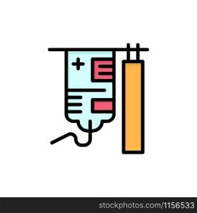 Drip, Hospital, Medical, Treatment Flat Color Icon. Vector icon banner Template