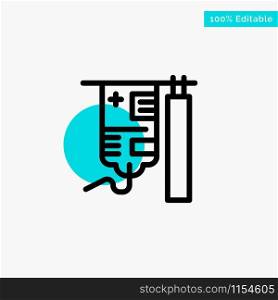 Drip, Hospital, Medical, Treatment turquoise highlight circle point Vector icon