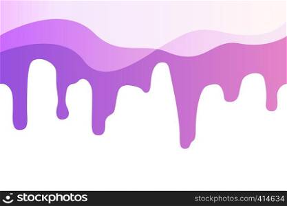 Dripping border. Illustration of violet paint flow down. Violet paint flow down