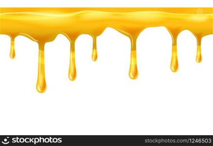 Dripping seamless honey, yellow, dripps, liquid drop and splash. Dripping seamless honey, yellow, dripps, liquid drop and splash, isolated on white, vector and illustration.