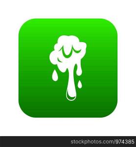 Dripping slime icon digital green for any design isolated on white vector illustration. Dripping slime icon digital green
