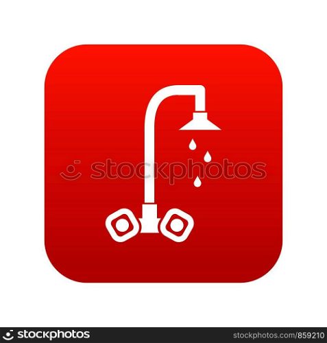 Dripping tap icon digital red for any design isolated on white vector illustration. Dripping tap icon digital red