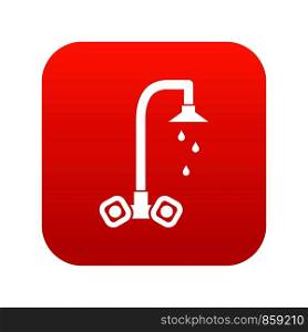Dripping tap icon digital red for any design isolated on white vector illustration. Dripping tap icon digital red