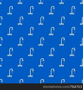Dripping tap pattern repeat seamless in blue color for any design. Vector geometric illustration. Dripping tap pattern seamless blue