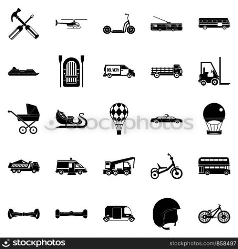 Drive icons set. Simple set of 25 drive vector icons for web isolated on white background. Drive icons set, simple style